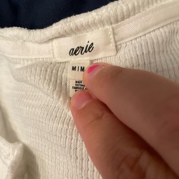 Aerie Sunspun Waffle Cropped Tank Top white size M - Picture 5 of 5